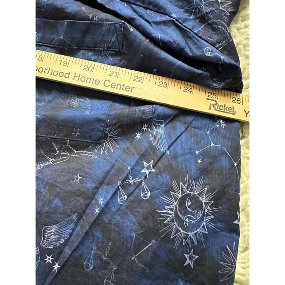 Johnny was BEJEWEL SLEEP pajamas Shirt blue castellation cotton button up xl - Picture 8 of 16